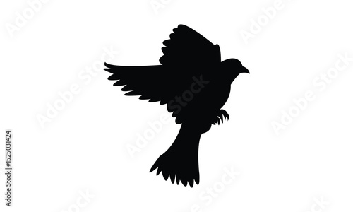 Flying Altamira oriole bird Silhouette Design  And Vector Illustration. 