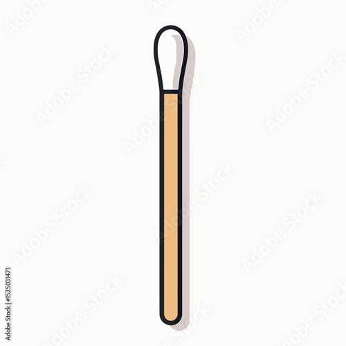 Simple Vector Illustration of a Cotton Swab for Hygiene and Healthcare Purposes