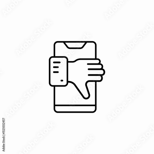 mobile phone dislike icon sign vector
