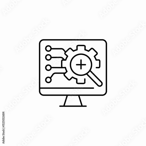 monitor settings features icon sign vector