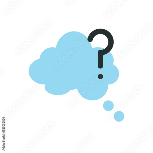 Question clouds thought icon vector. Thought bubble cloud with question mark for doubt or brainstorming. 