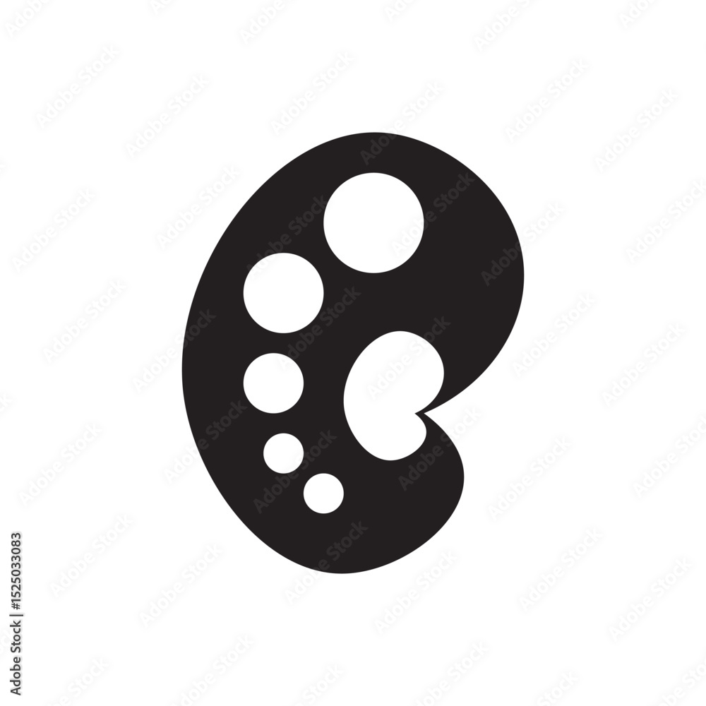 Fototapeta premium Paint pallet icon vector. Artist palette symbol for creativity, painting, or art tools. 