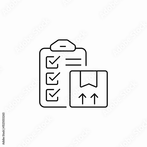 parcel check list icon sign vector