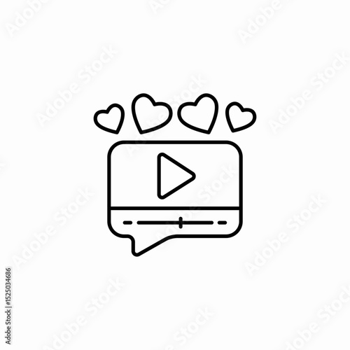 romantic media icon sign vector