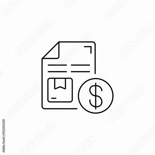 shipment invoice icon sign vector