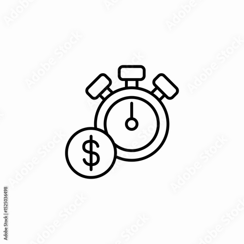 time is money icon sign vector