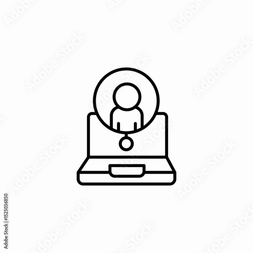 user login laptop icon sign vector