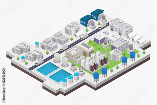 Tidal Power Plant Isometric