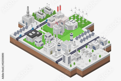 Green energy supply the electric isometric