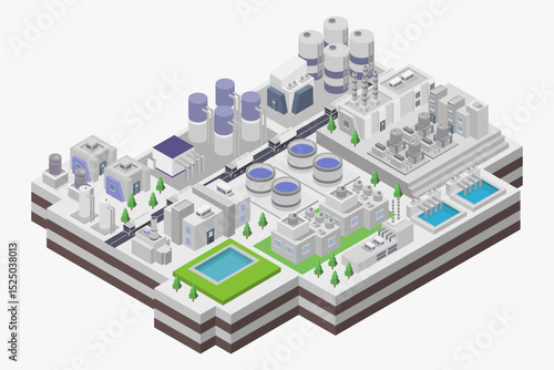 Demineralized water treatment plant isometric