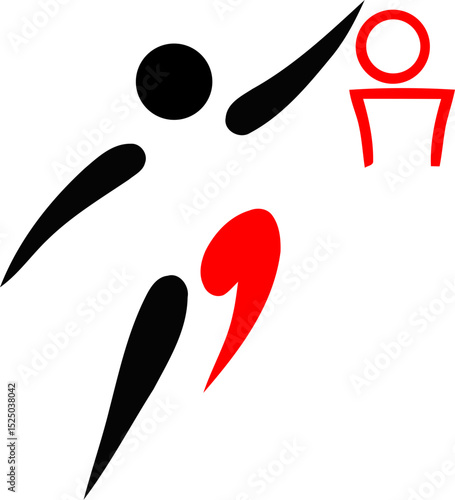 Basketball Player Icon – Slam Dunk, Hoop & Team Sports Vector Illustration