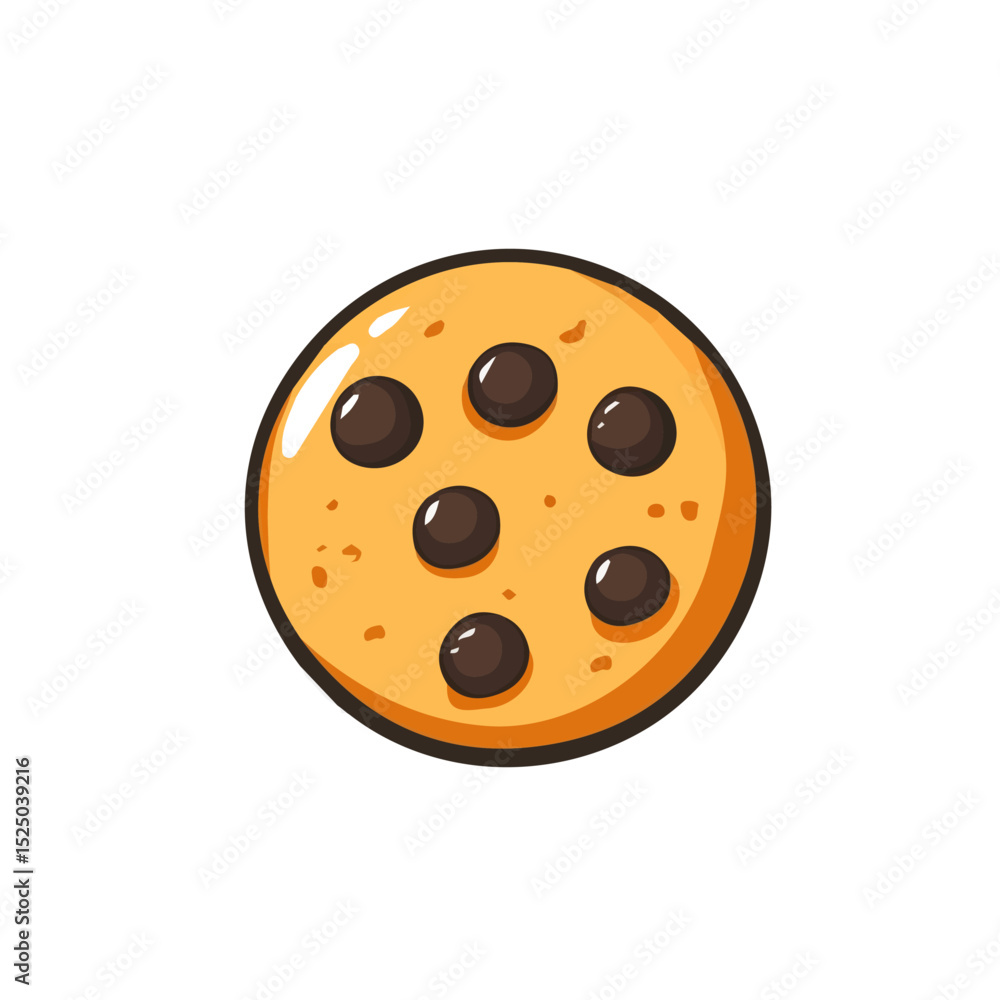 Fototapeta premium Simple flat 2D icon cookie isolated on transparent background, vector, flat design, animation design, vector, flat design, animation design, simple flat 2D icon, minimalist design, clipart