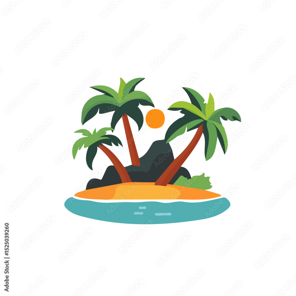 Fototapeta premium Simple flat 2D icon islands group isolated on transparent background, vector, flat design, animation design, vector, flat design, animation design, simple flat 2D icon, minimalist design, clipart