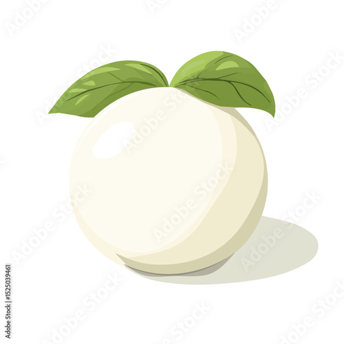 My Simple flat 2D mozzarella ball icon on a transparent background, high-resolution vector illustration, minimalist clipart, suitable for print and digital design, clipart icon set