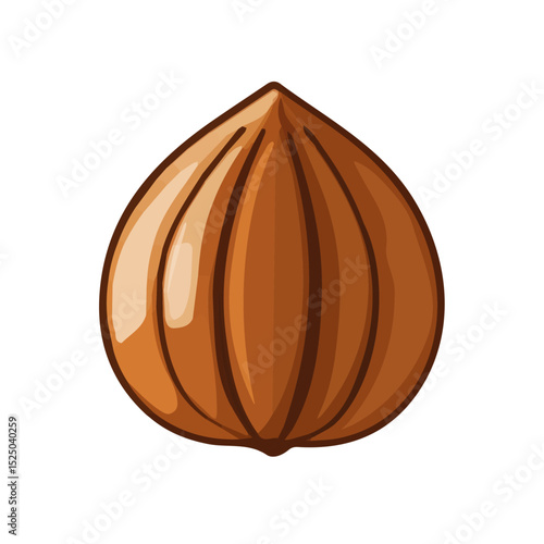 My Simple flat 2D hazelnut icon on a transparent background, high-resolution vector illustration, minimalist clipart, suitable for print and digital design, clipart icon set	