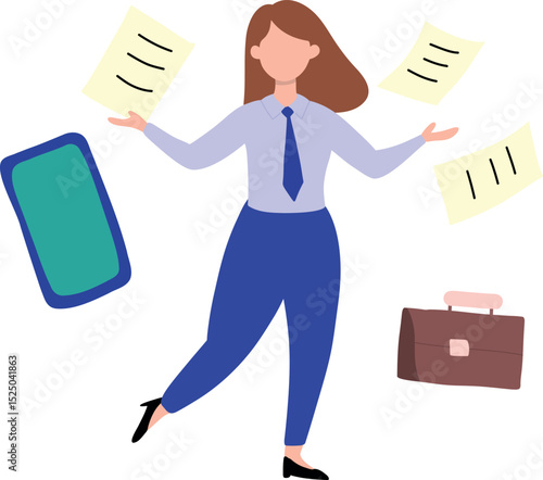Businesswoman Juggling Work
