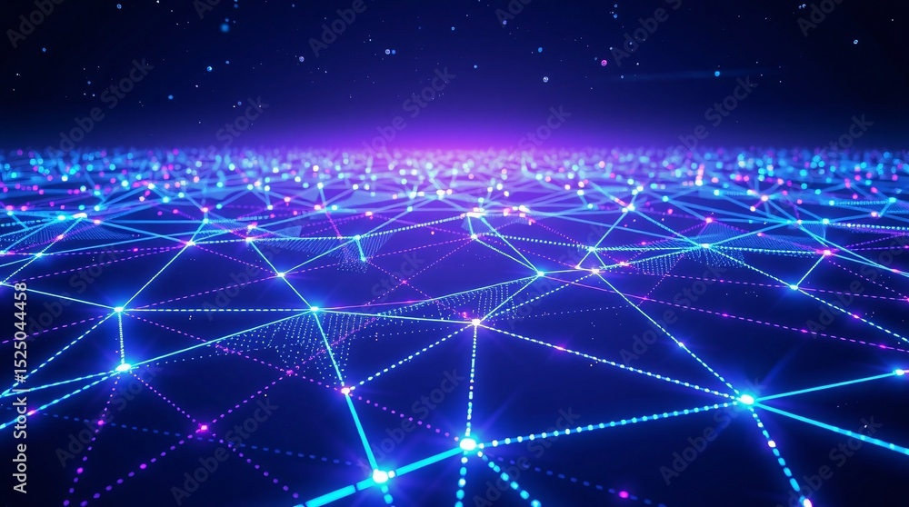 Fototapeta premium Abstract network connection digital data flow