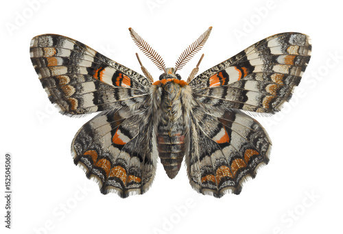 White and Orange Butterfly, Transparent Cutout, Nature Graphic
