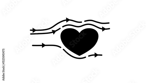 empathy sign, black isolated silhouette
