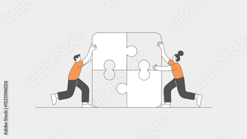 Teamwork collaboration puzzle pieces business solution partnership strategy success concept vector illustration editable stock vector illustration