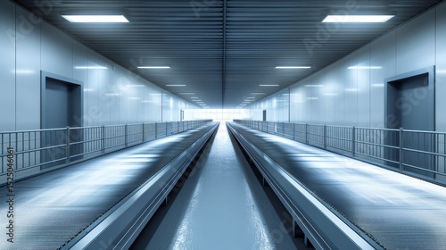 3d visualization of automated conveyor system for protein manufacturing processes