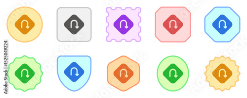 Editable u turn vector icon. Map, location, navigation. Part of a big icon set family. Perfect for web and app interfaces, presentations, infographics, etc