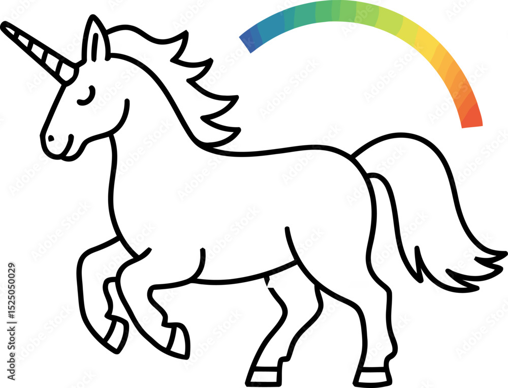 Unicorn drawing magical creature rainbow horn fantasy equine mythical animal line art illustration art editable stock vector illustration Unicorn drawing magical creature rainbow horn fantasy equine mythical animal line art illustration art editable stock vector illustration