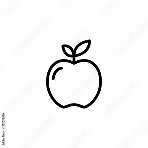 apple fruit icon sign vector