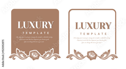 Decorative vintage frame for invitations, frames, menus, labels and websites. Elegant vector element Eastern style, place for text.
