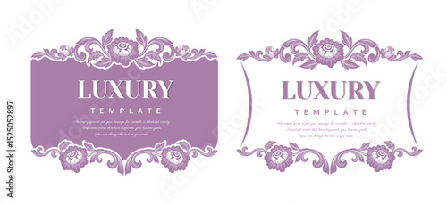 Decorative Thai traditional art frame for invitations, frames, menus, labels and websites. Elegant vector element Eastern style, place for text.