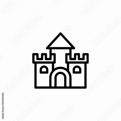 castle tower icon sign vector