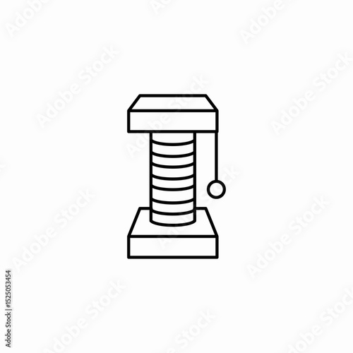 cat scratching post icon sign vector