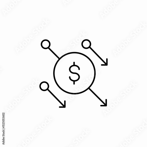 cost reduction icon sign vector