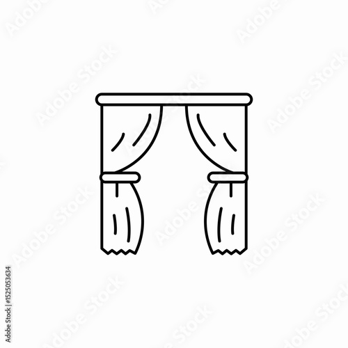 curtains blinds icon sign vector