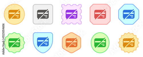 Editable block card, no card payment vector icon. Part of a big icon set family.  Finance, business, investment, accounting. Perfect for web and app interfaces, presentations, infographics, etc
