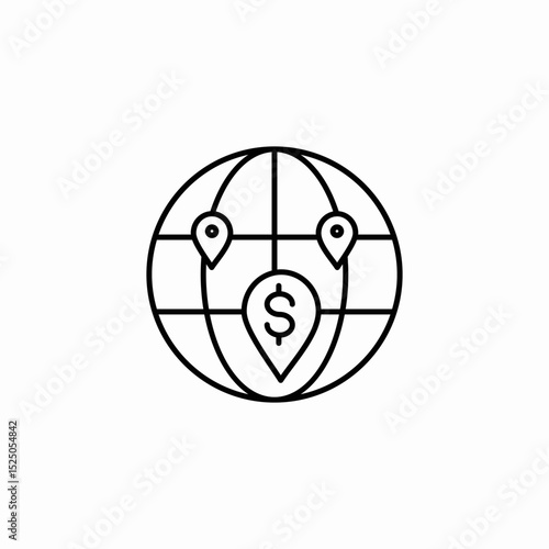 global finance icon sign vector