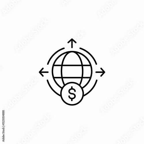 global money transfer icon sign vector