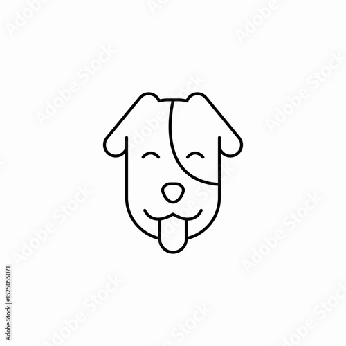 happy dog tongue icon sign vector