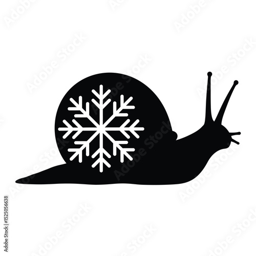 Snail shell snowflake winter design illustration