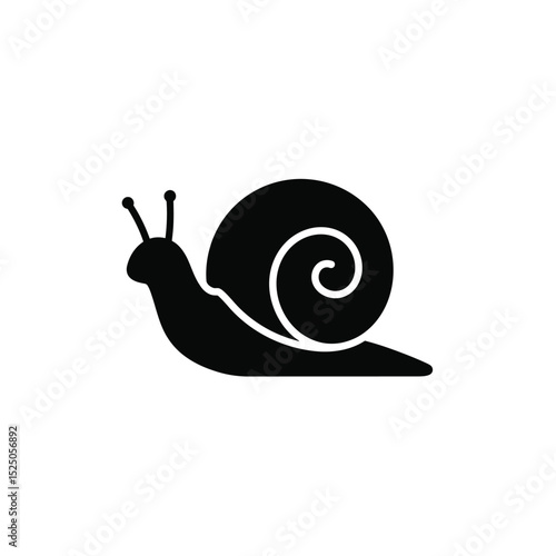 Simple black snail icon design illustration
