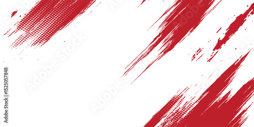 Straight red ink vector lines pack. Bloody color long and round hand-drawn brushstroke text highlights, frames, circles. Asian calligraphy brushstroke set.