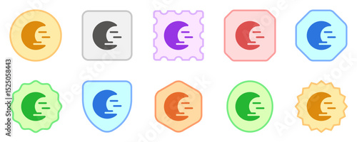 Editable cloudy windy moon vector icon. Part of a big icon set family. Perfect for web and app interfaces, presentations, infographics, etc