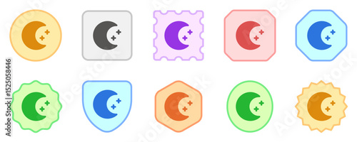 Editable crescent moon and stars vector icon. Part of a big icon set family. Perfect for web and app interfaces, presentations, infographics, etc