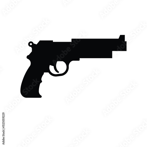 Black silhouette handgun weapon icon graphic