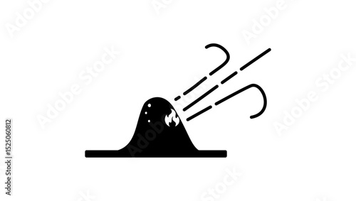 gunpowder symbol, black isolated silhouette