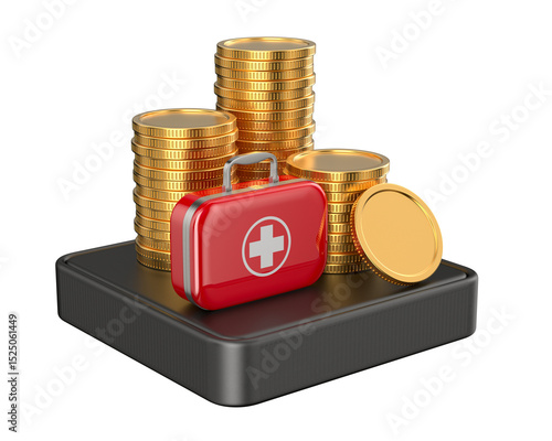 First aid kid and money on ...
