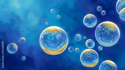 Wallpaper Mural Floating Bubbles Rising Gently Over Deep Blue Sea Creating a Serene Underwater Atmosphere Torontodigital.ca