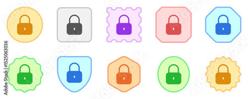 Editable vector lock padlock encryption password icon. Part of a big icon set family. Perfect for web and app interfaces, presentations, infographics, etc