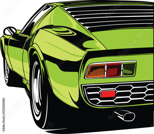 Retro sports car vector illustration for classic automobile design