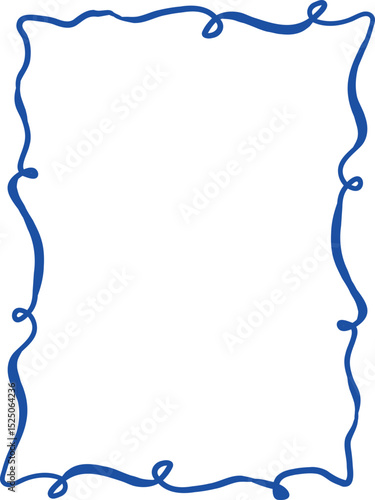 Doodlle coastal summer whimsical  frames. Doodle hand drawn vintage bows, ribbon,squiggly, wavy borders.Cute vector elements minimalist line art borders for birthday card, wedding invitation,poster,ba